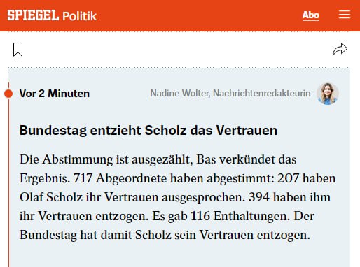 Вотум недовіри уряду Шольца