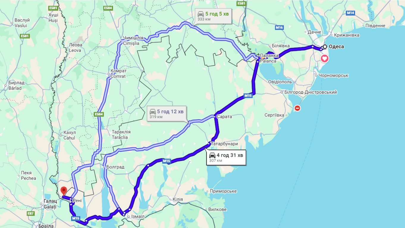 Затори на трасі Одеса-Рені