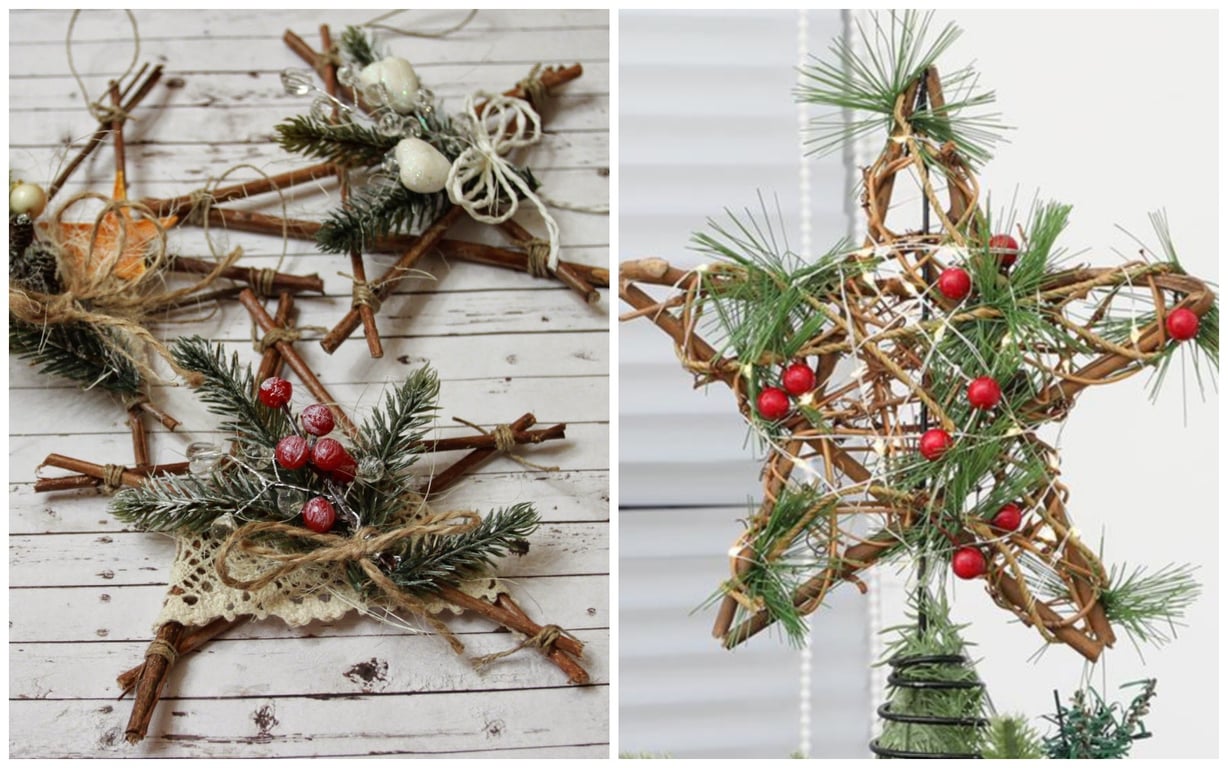 Как сделать елочную игрушку из веток