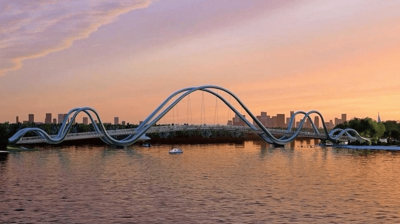 Когда в Киеве достроят волнистый мост: названы сроки