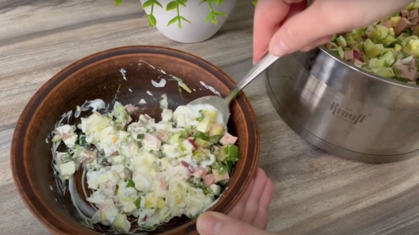 рецепт окрошки на квасе