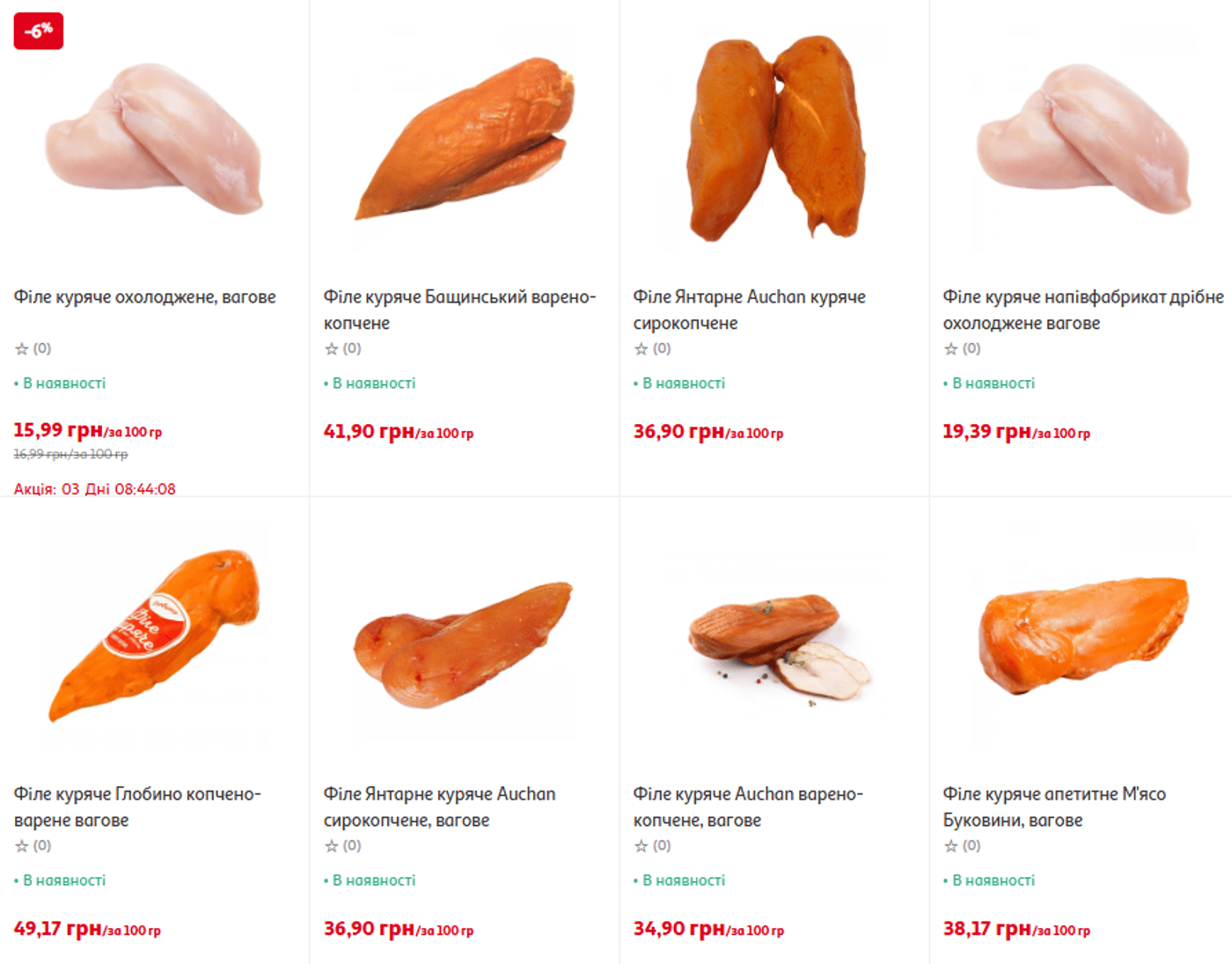 Цены на куриное филе в Ашане