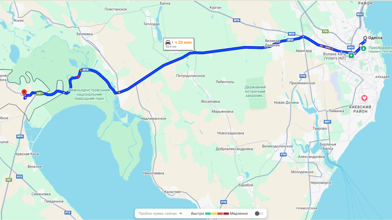 Затори на трасі Одеса-Рені