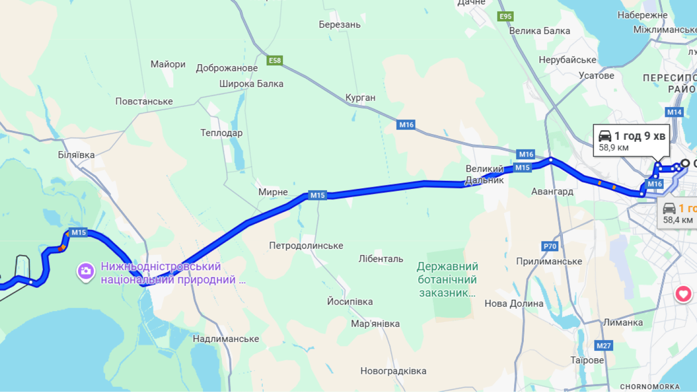 Затори на трасі Одеса-Рені