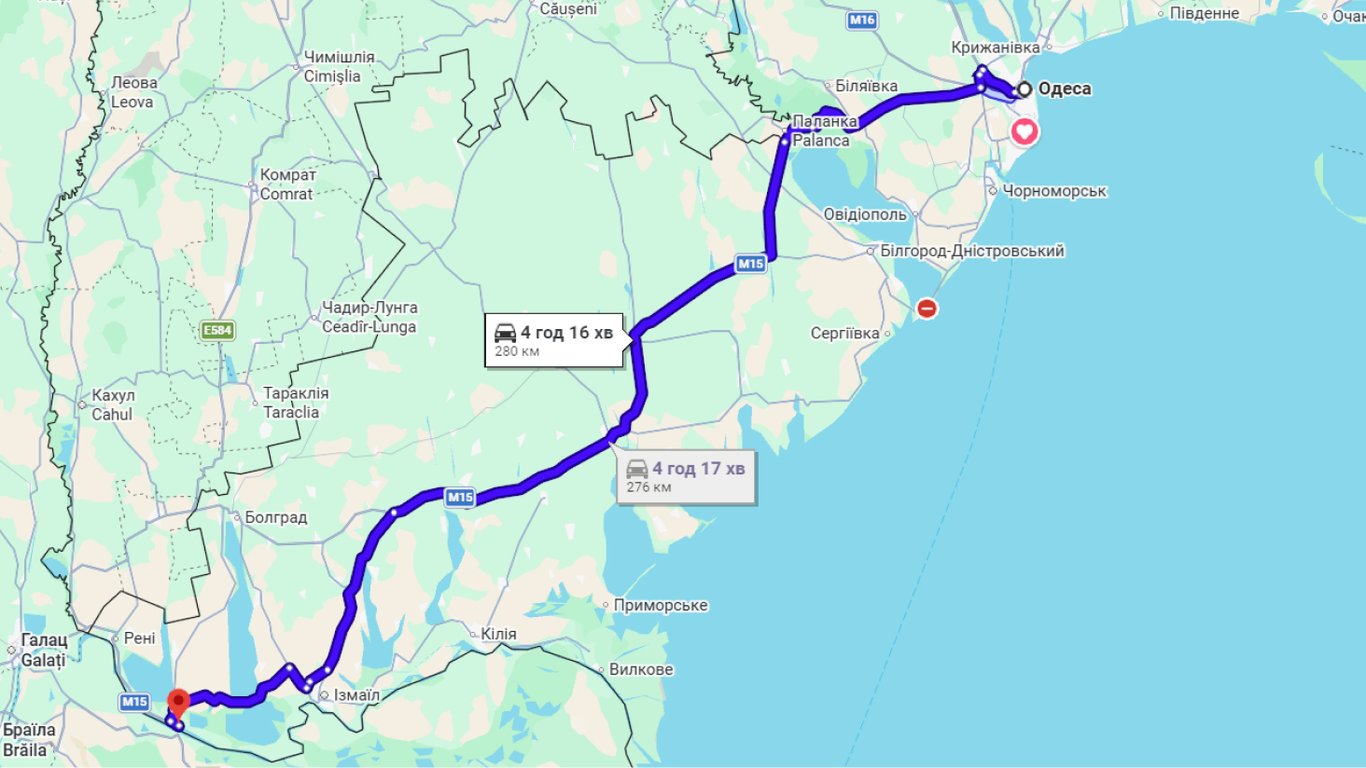 Затори на трасі Одеса-Рені