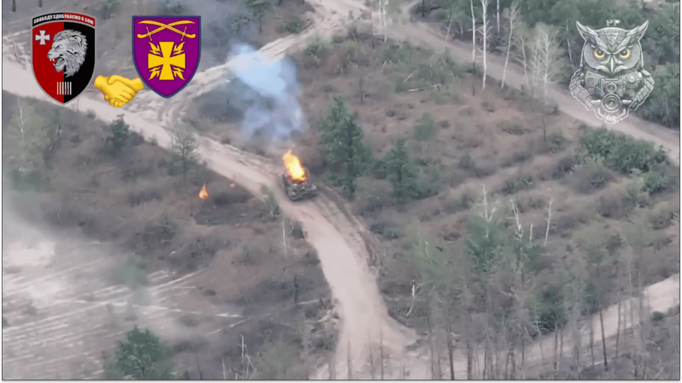 ЗСУ показали кадри знищення російського танку FPV-дроном