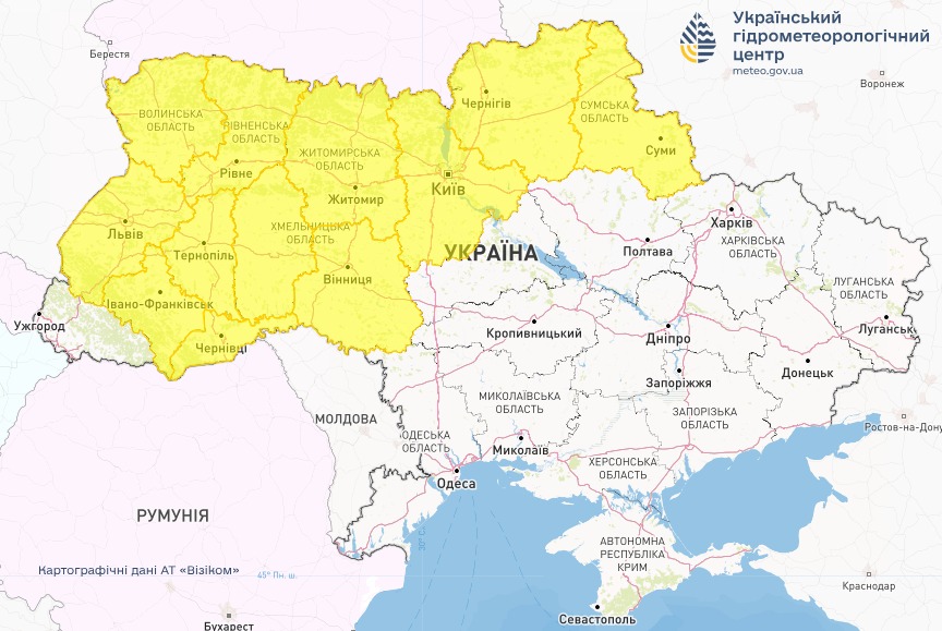 небезпека через метеорологічні явища 14 травня