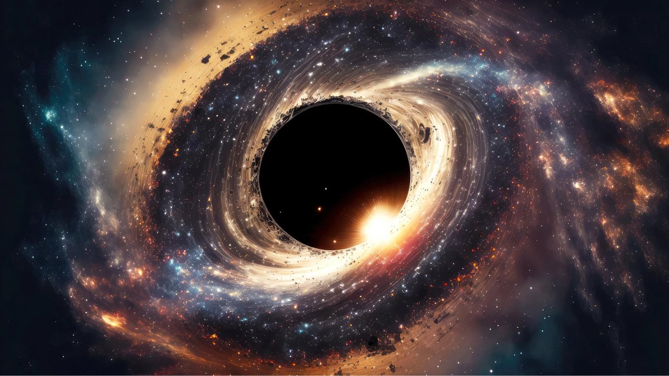 Обнаружена древнейшая черная дыра, рожденная вместе со Вселенной  — фото