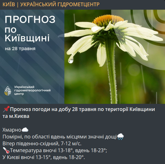 Погода в Києві 28 травня