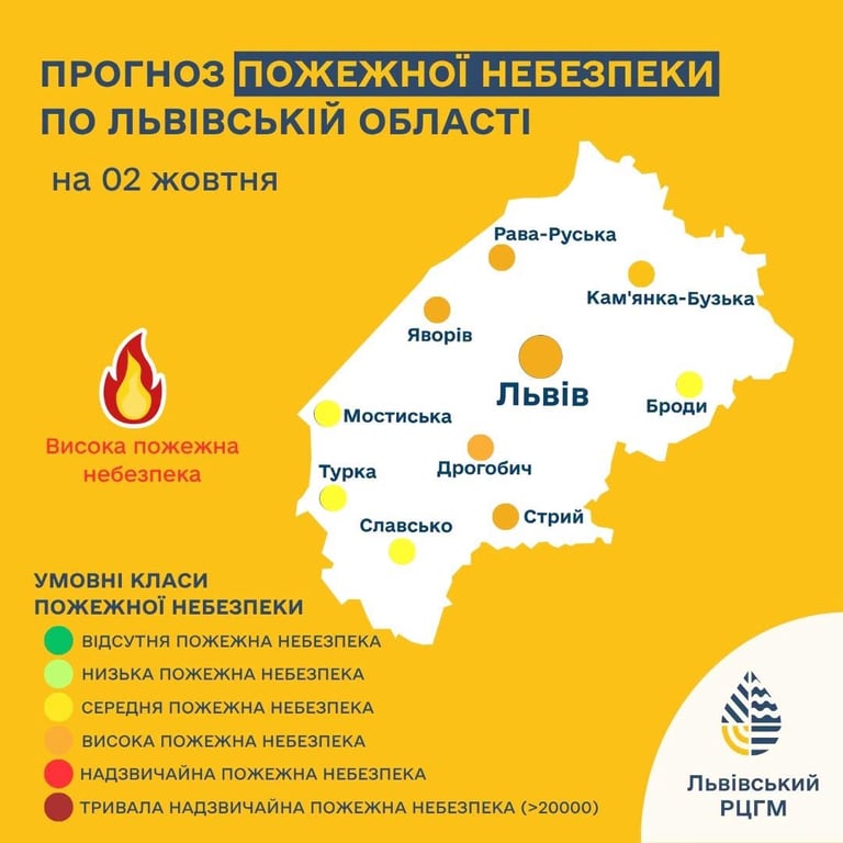 Пожежна небезпека на Львівщині 2 жовтня