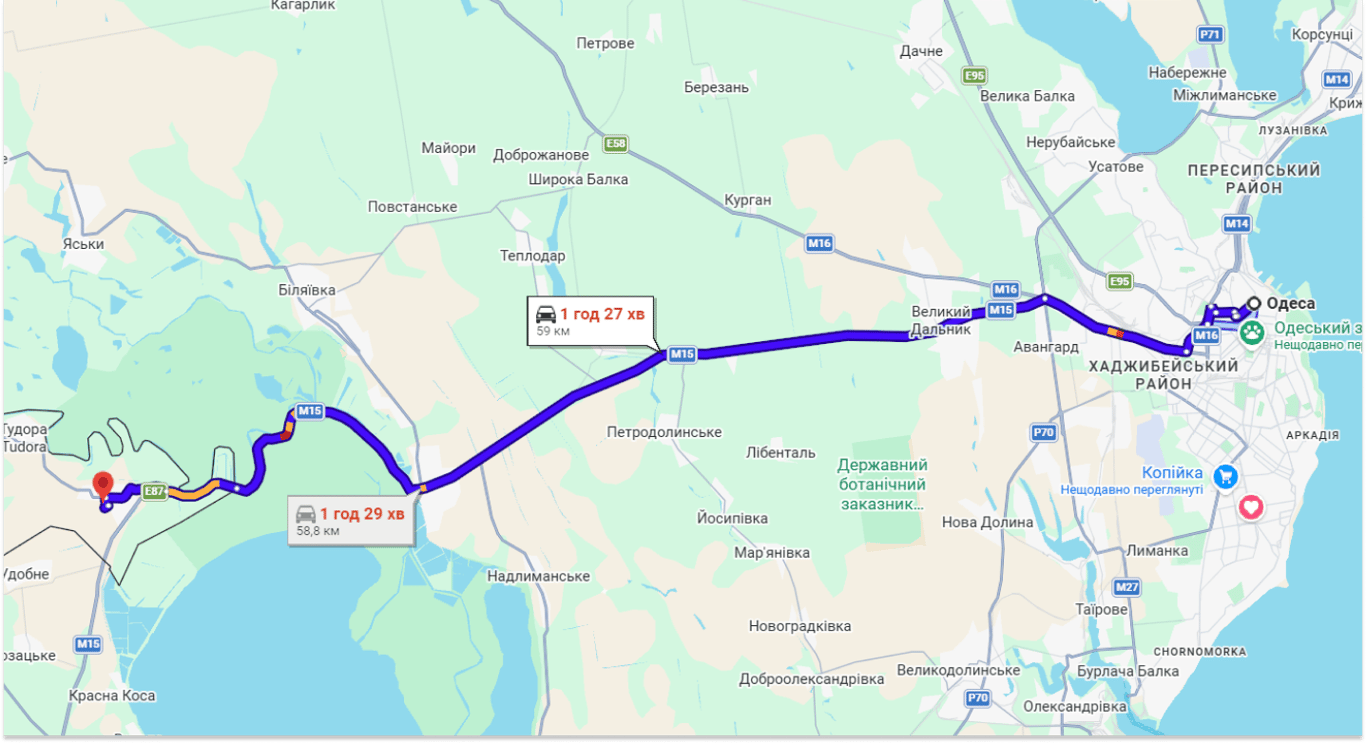 Затори на трасі Одеса-Рені
