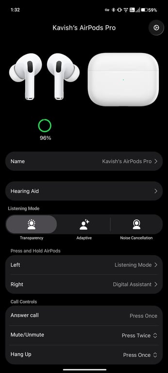 The LibrePods app on Android