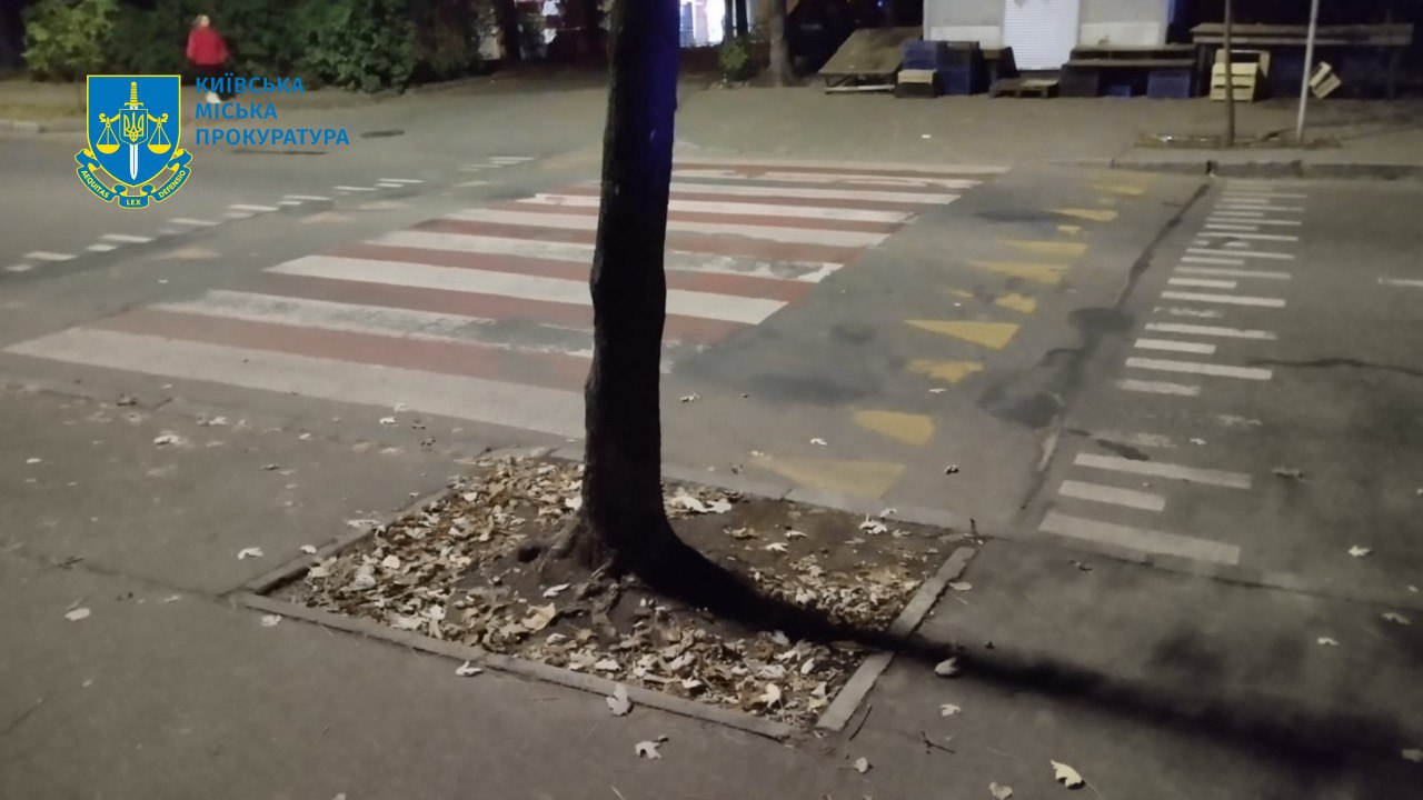 Место наезда на пешехода в Киеве