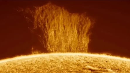 Ученые обнародовали изображение плазменного водопада на Солнце: в шесть раз выше диаметра Земли - 285x160