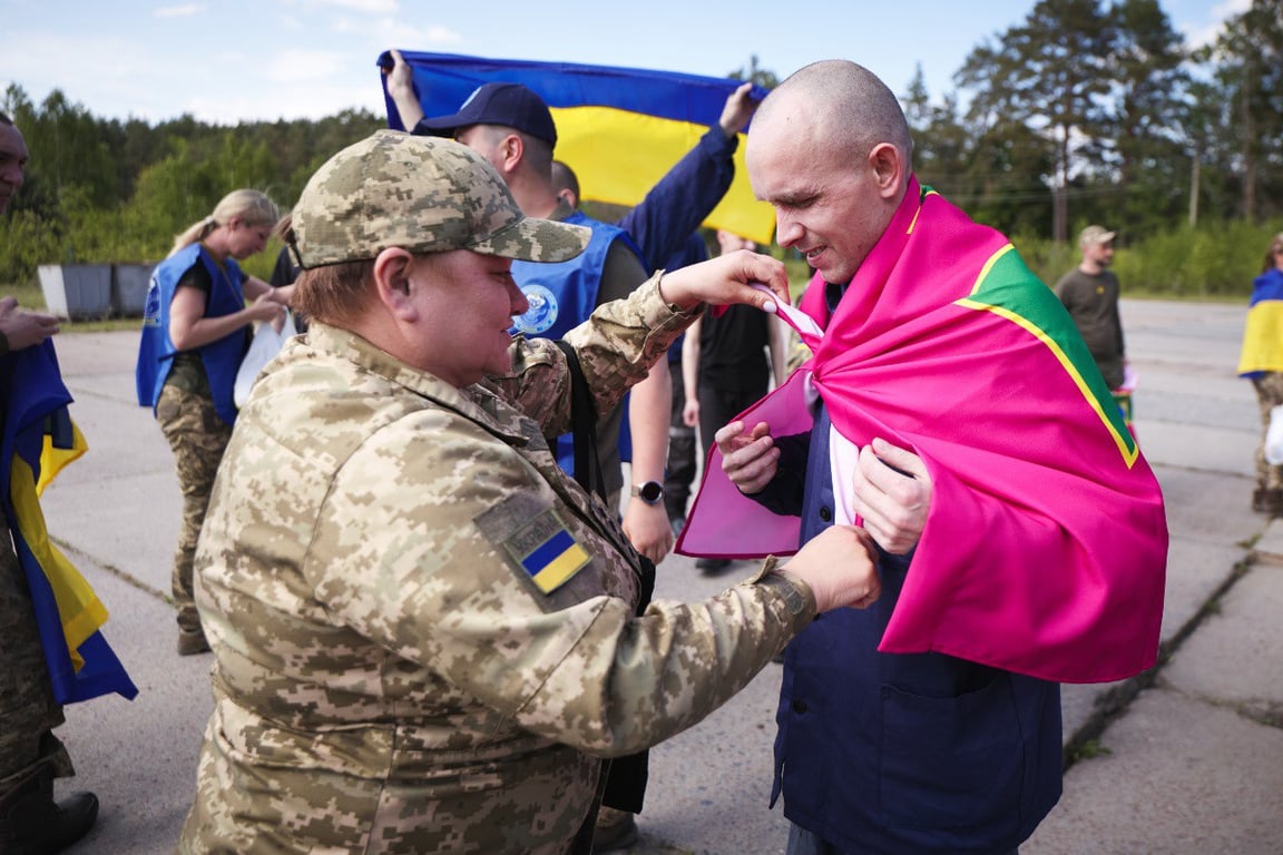 Soldiers who returned from Russian captivity on May 23