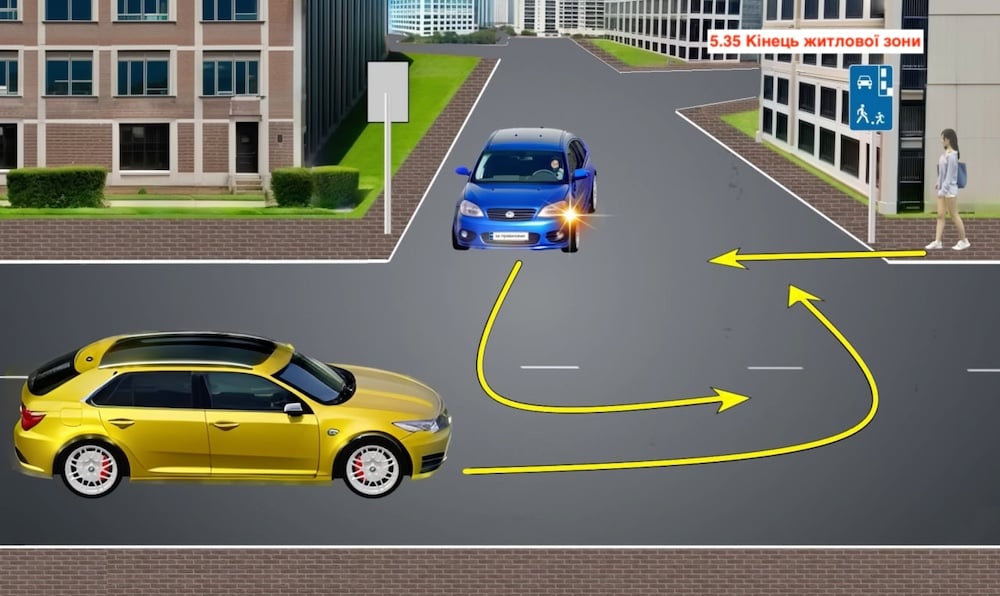 Тест з ПДР: яким буде порядок руху на ділянці дороги?