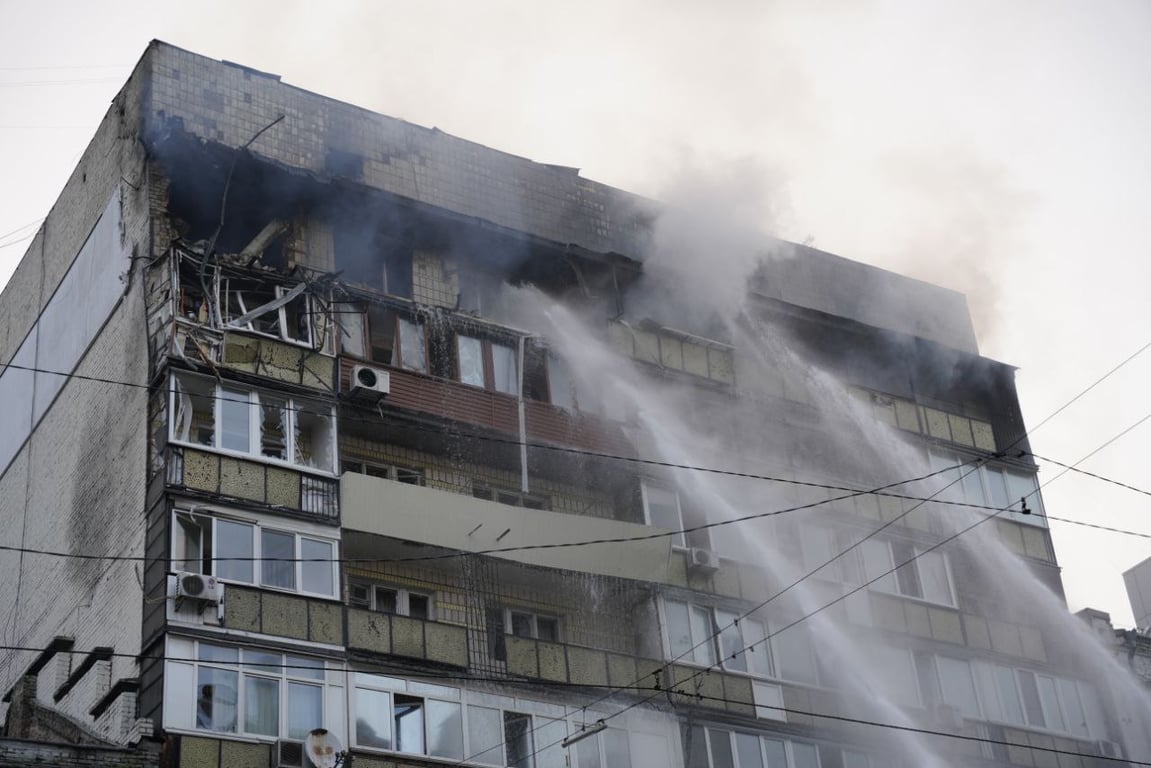The aftermath of the shelling of Kyiv on the night of July 10, 2025