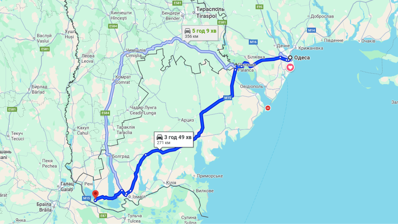 Затори до Орлівки на трасі Одеса-Рені