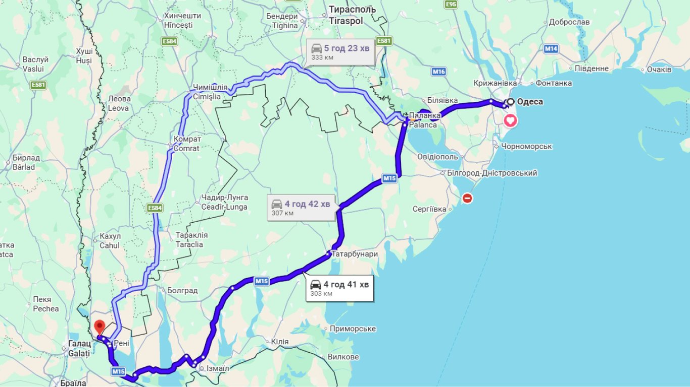 Затори на трасі Одеса-Рені