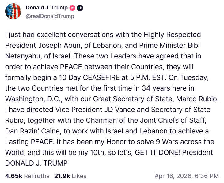 Ізраїль та Ліван уклали угоду про перемир'я