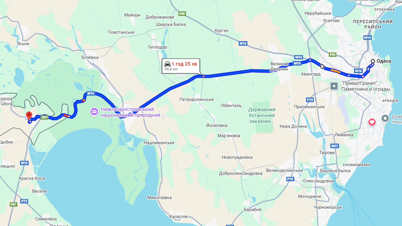 Затори на трасі Одеса-Рені до "Паланки"