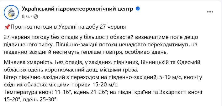 Літня спека знову порадує українців — якою буде погода завтра - фото 2