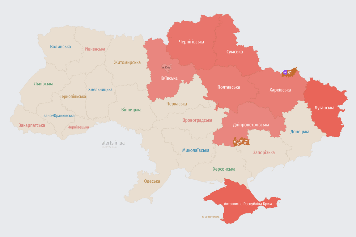 Повітряна тривога вночі 4 липня 