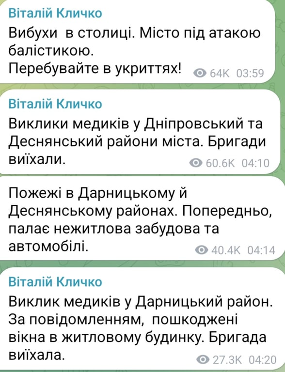 Ночная атака на Киев 25 октября 2025 года