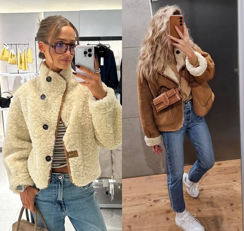 Кремова дублянка з овчини має попит цього сезону