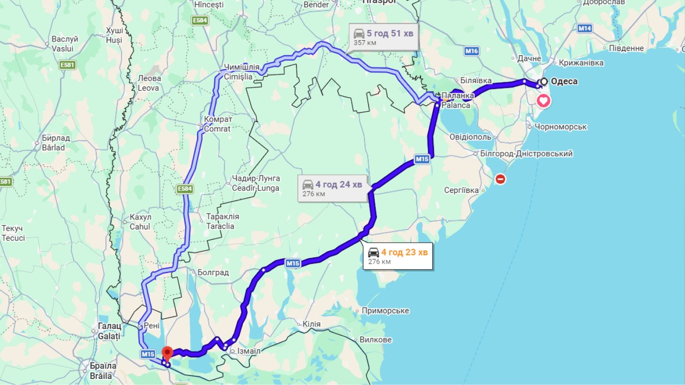 Затори на трасі Одеса-Рені