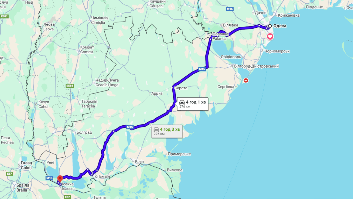Затори на трасі Одеса-Рені