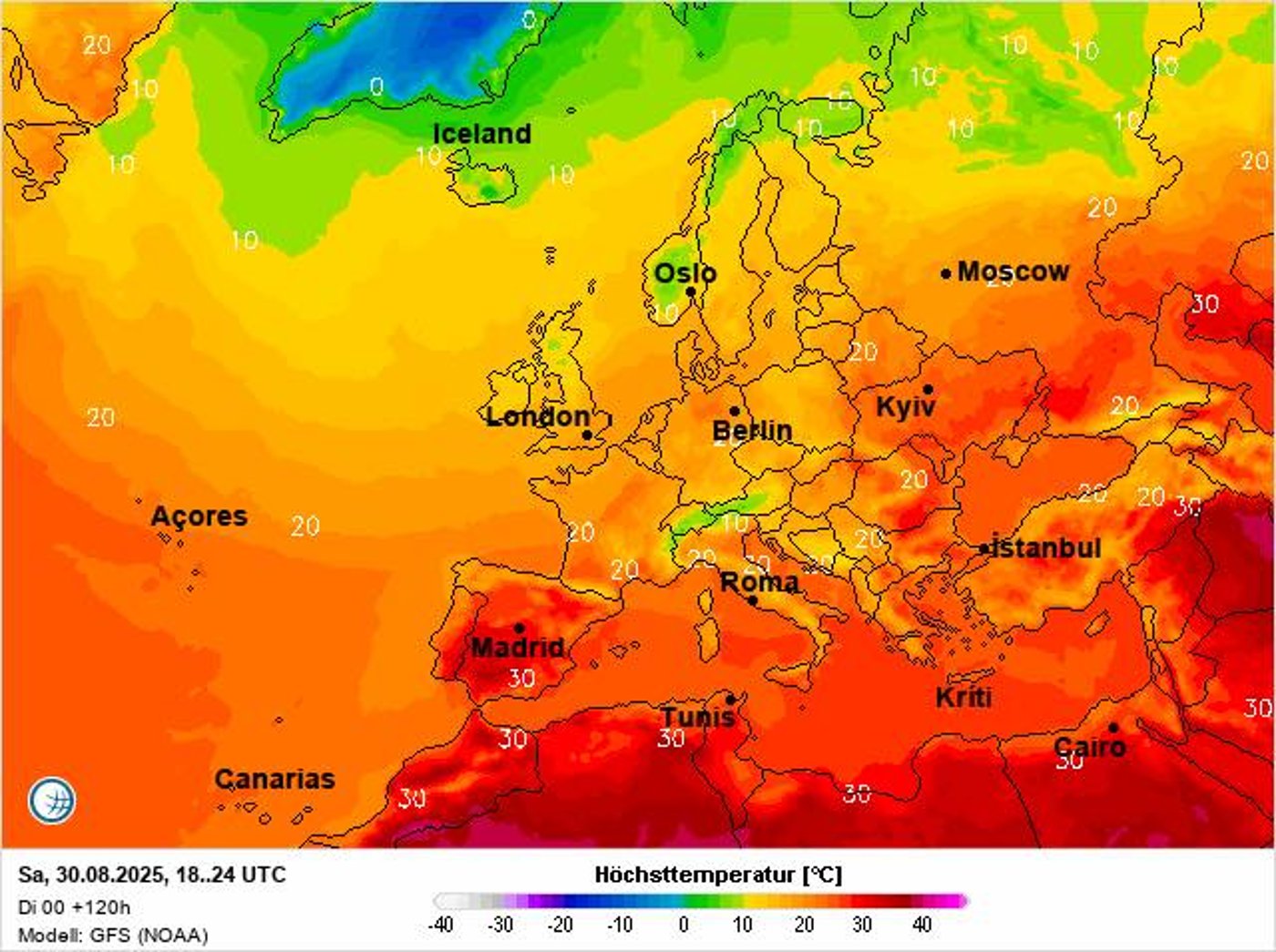 Карта температур