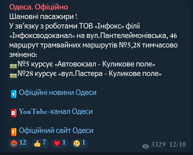 Одесские трамваи 5 и 28 меняют маршруты — причины - фото 1