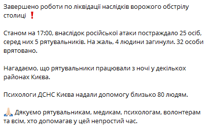 ДСНС Києва завершила роботи по ліквідації наслідків обстрілу - фото 1