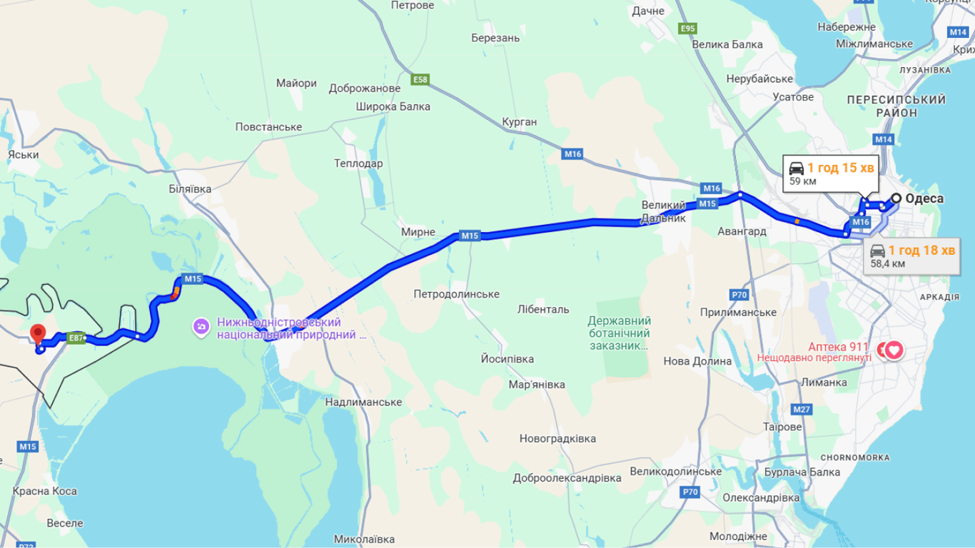 Затори на трасі Одеса-Рені