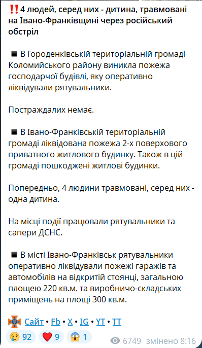 ДСНС показала фото ліквідації наслідків атаки РФ на Прикарпаття - фото 4