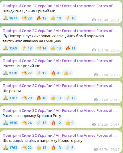 Ракетна атака на Кривий Ріг увечері 4 грудня