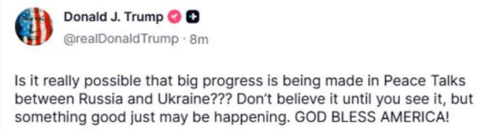 Donald Trump's message. Photo: screenshot