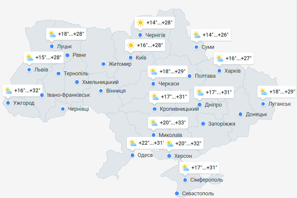 Прогноз в Україні 8 серпня
