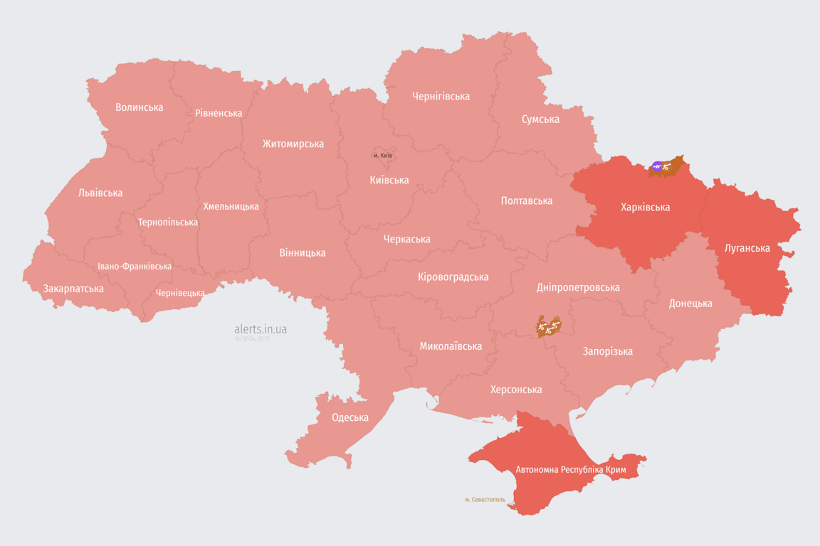 Карта воздушных тревог