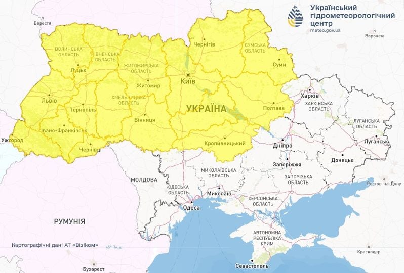 В четверг, 18 июля, в Украине ожидаются опасные метеорологические явления