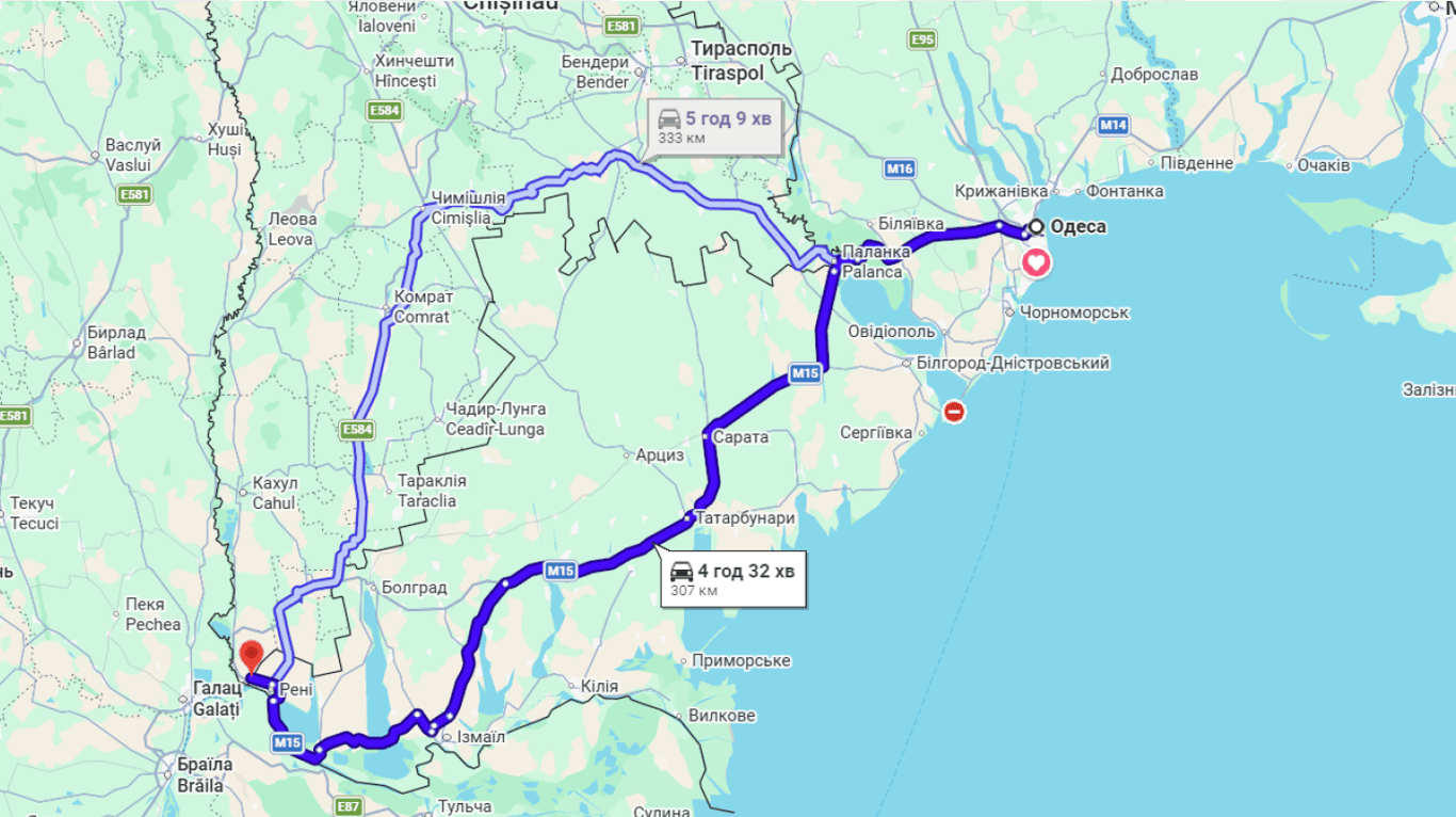 Затори на трасі Одеса-Рені