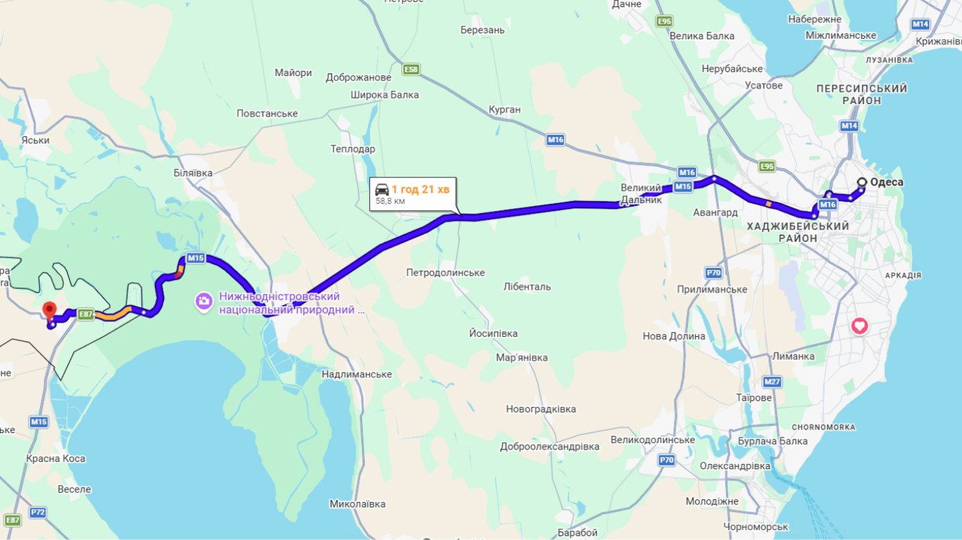 Затори на трасі Одеса-Рені