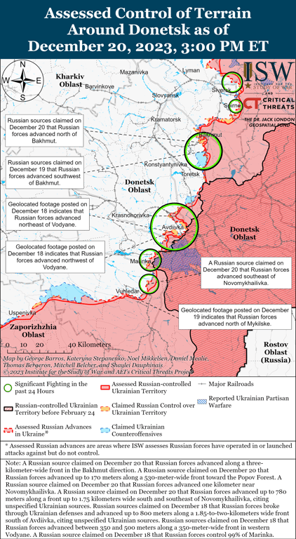 Карта боевых действий от ISW