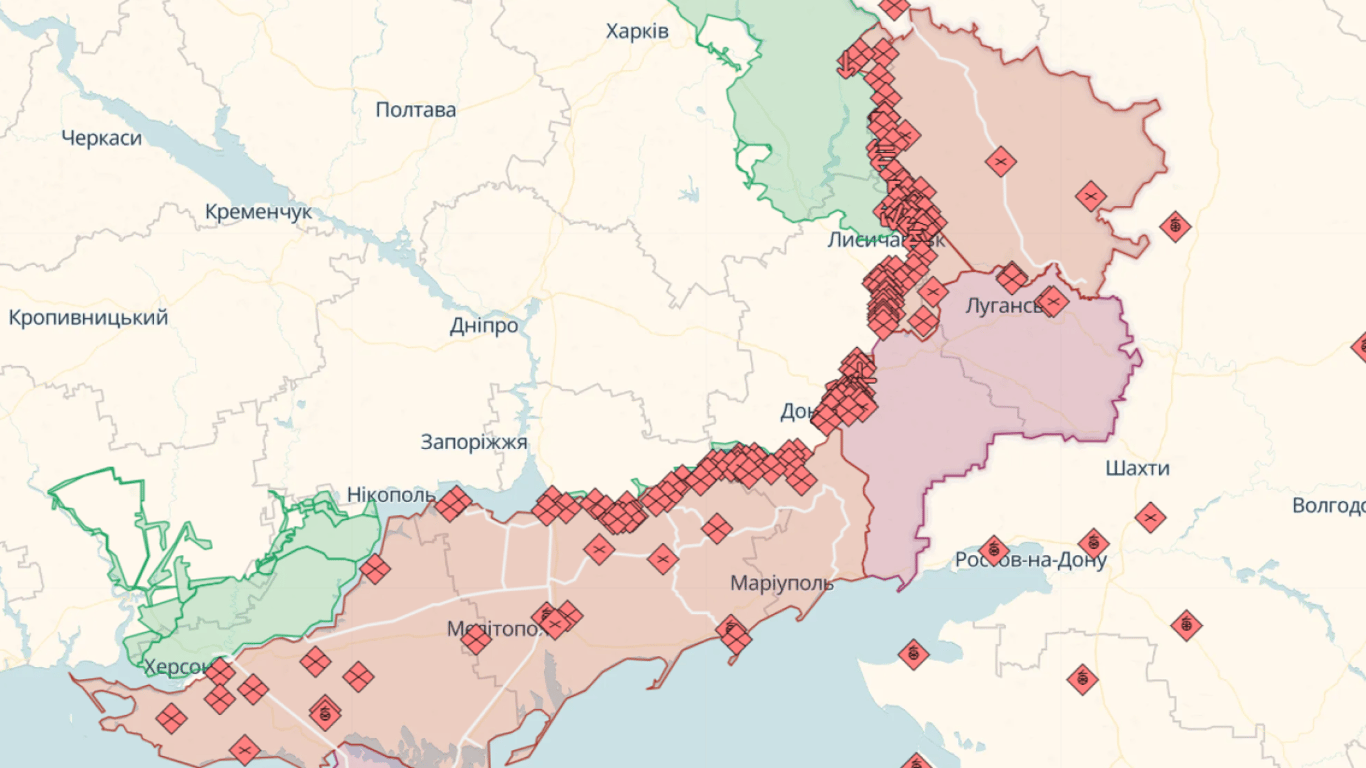 Онлайн-карти бойових дій в Україні на 29 липня: DeepState, Liveuamap, ISW