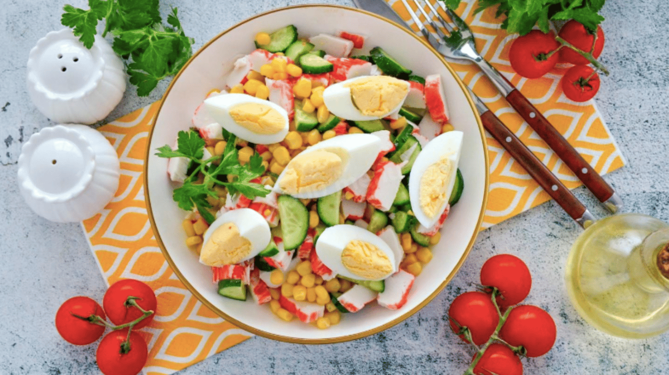 простий рецепт салату з крабовими паличками