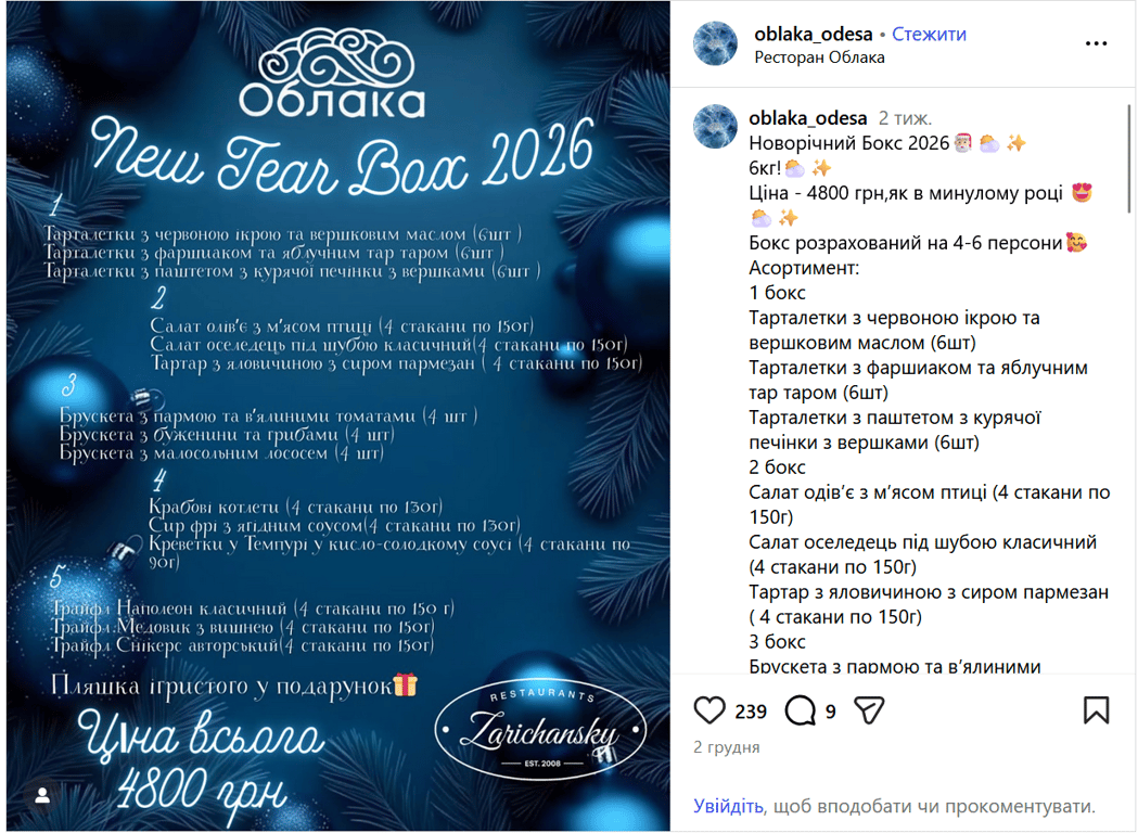 Новорічні бокси в Одесі — що в них кладуть і скільки коштують - фото 1