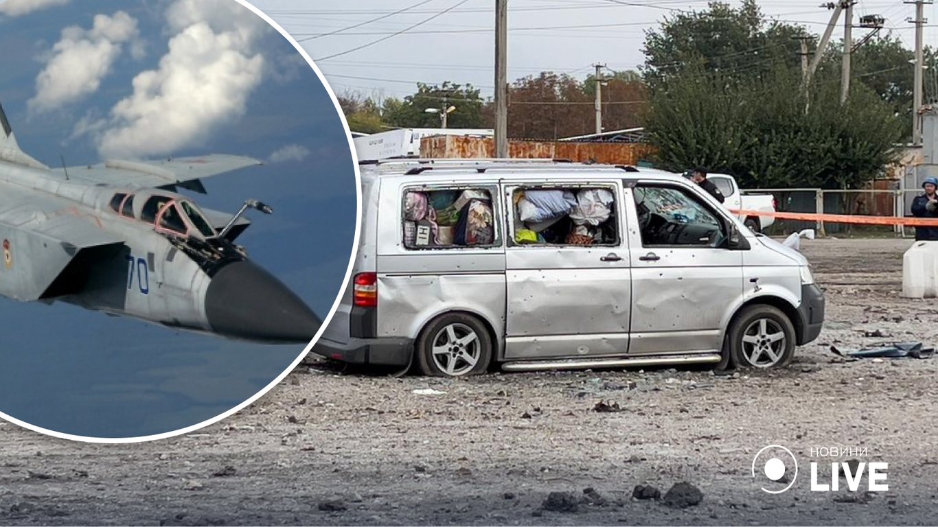 На Херсонщині окупанти обстріляи з літака колону з цивільними: є загиблі та поранені