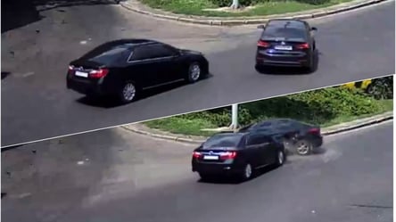 От удара машину выбросило на тротуар: в Одессе столкнулись Hyundai и Toyota. Видео - 285x160