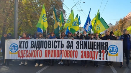 "Хто відповість за знищення Одеського припортового заводу?": під стінами Кабміну масштабний протест - 285x160